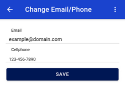 screenshot of change email/phone page